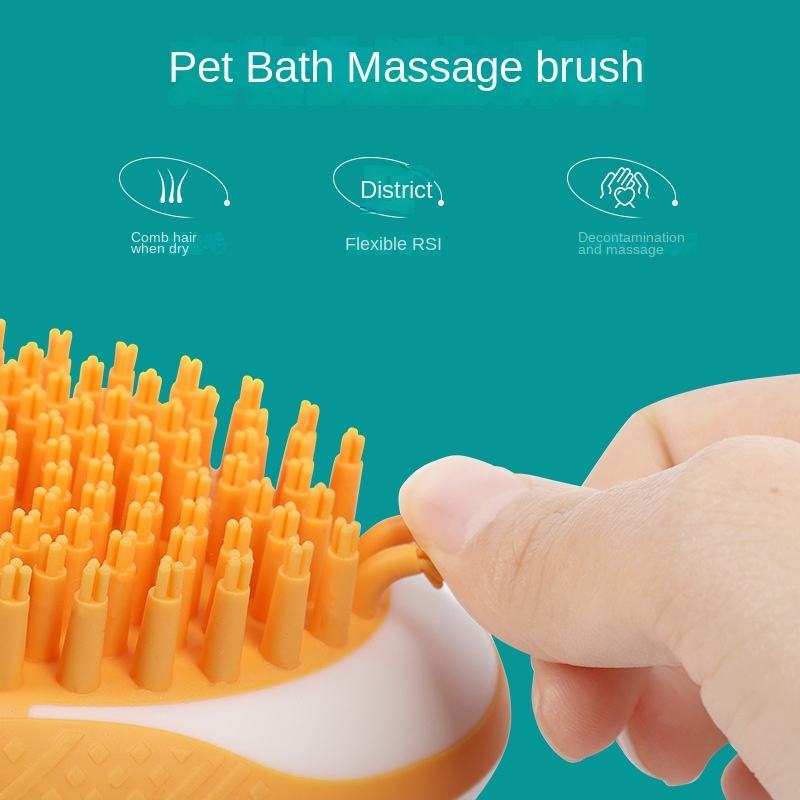 2-in-1 Pet Massage Soft Silicone Grooming Tool
