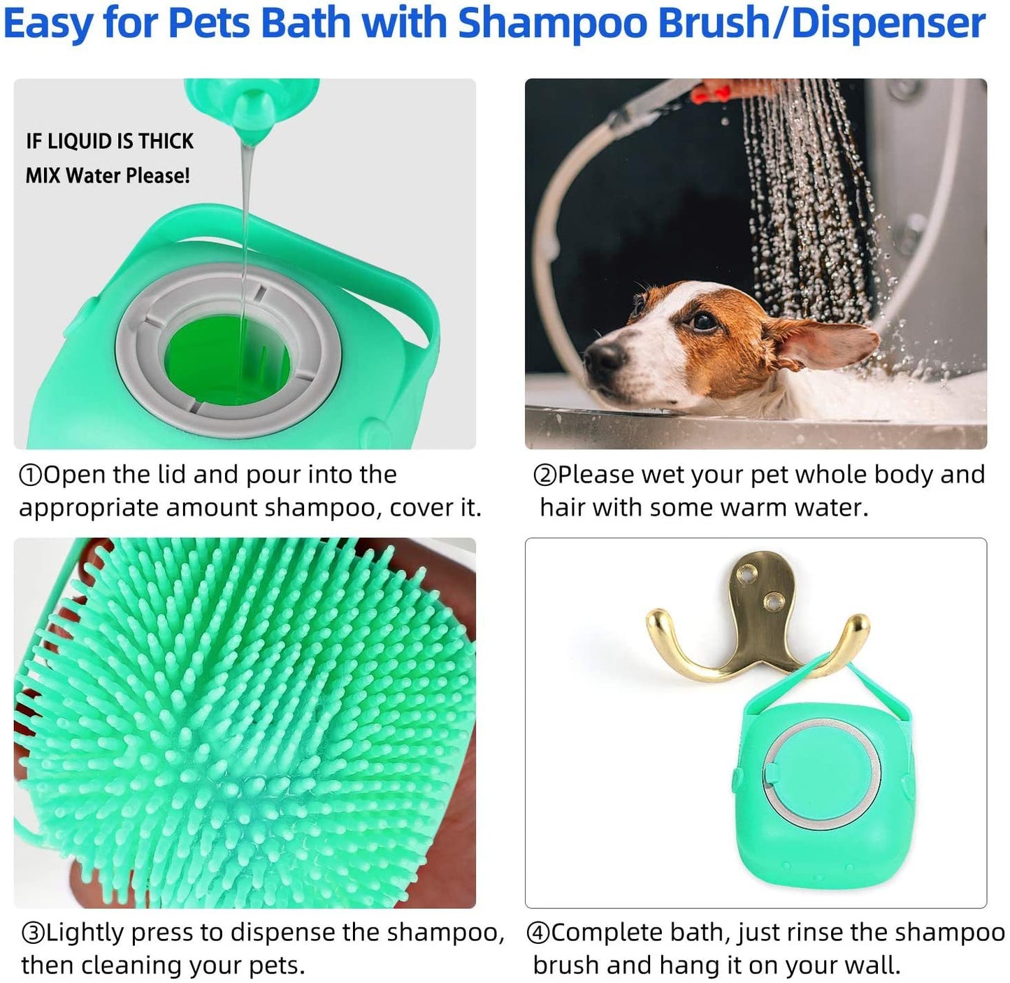 Pets Massager Brush Comb Silicone Scrubber