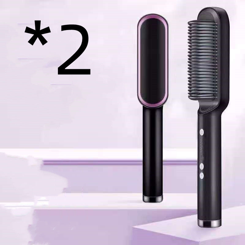 2 In 1 Hair Straightener Ion Curling Tong Dual-purpose Brush