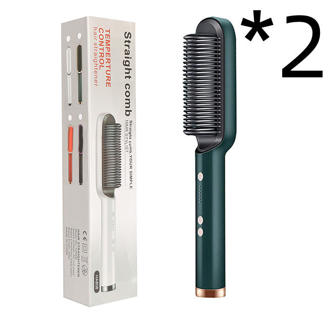 2 In 1 Hair Straightener Ion Curling Tong Dual-purpose Brush