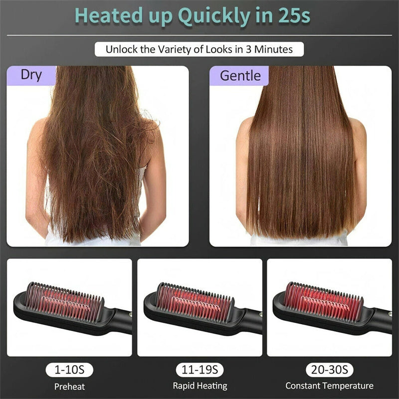2 In 1 Hair Straightener Ion Curling Tong Dual-purpose Brush
