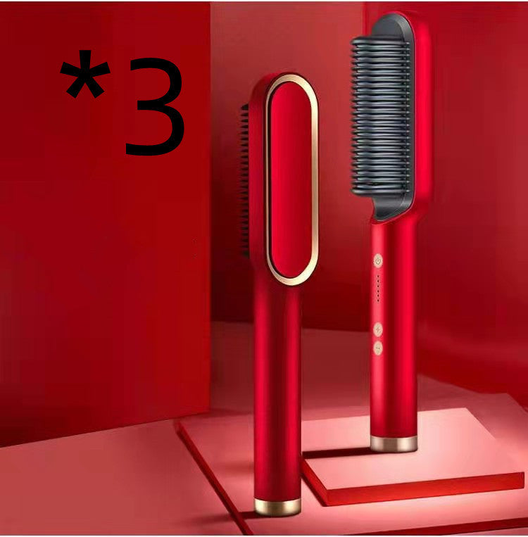 2 In 1 Hair Straightener Ion Curling Tong Dual-purpose Brush