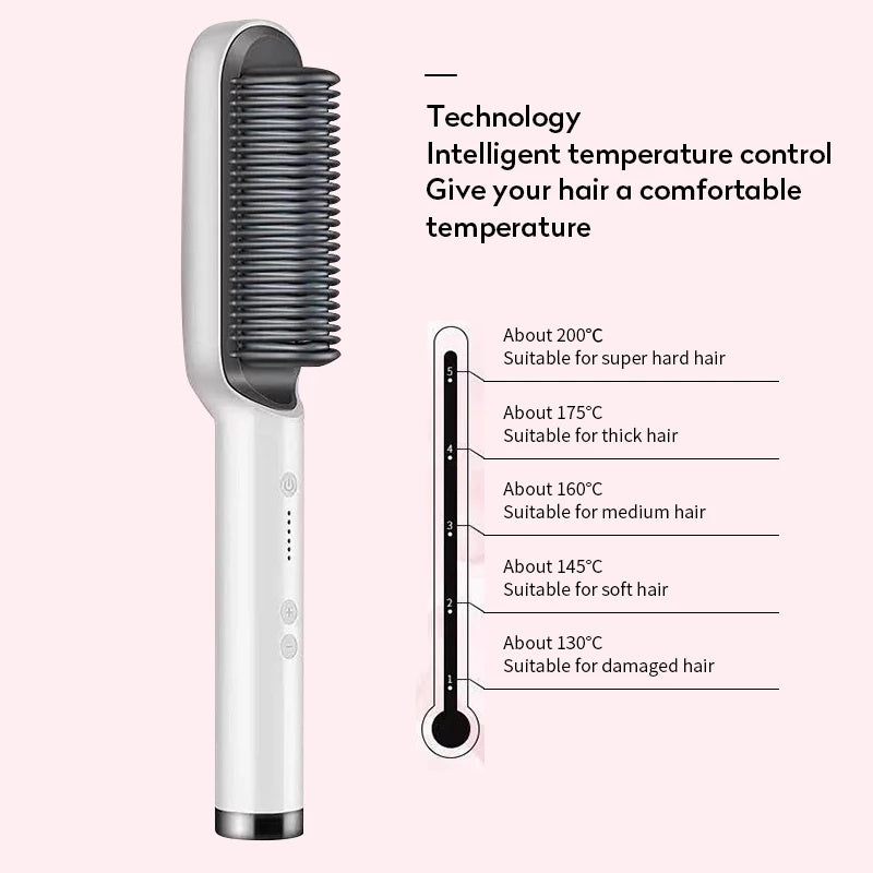 2 In 1 Hair Straightener Ion Curling Tong Dual-purpose Brush