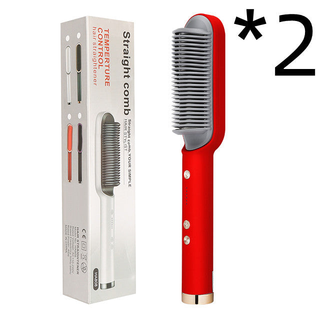 2 In 1 Hair Straightener Ion Curling Tong Dual-purpose Brush