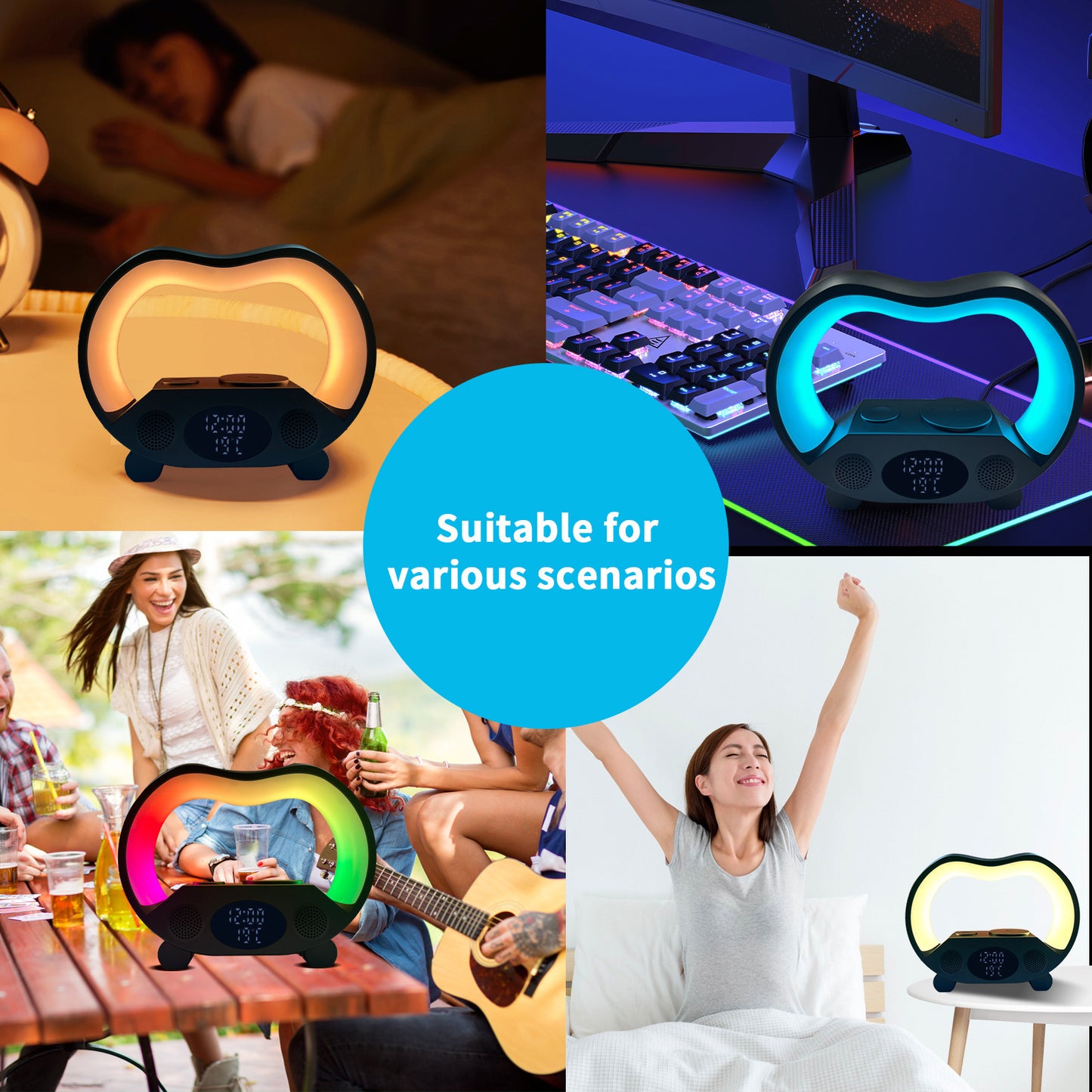 6 In 1 Smart Remote Control Bluetooth LED Table Lamp