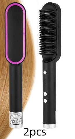 2 In 1 Hair Straightener Ion Curling Tong Dual-purpose Brush