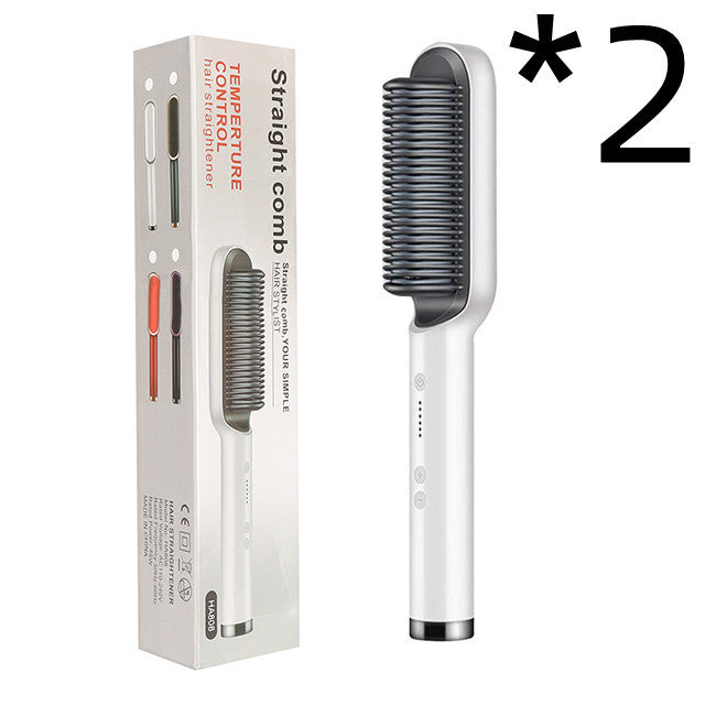2 In 1 Hair Straightener Ion Curling Tong Dual-purpose Brush