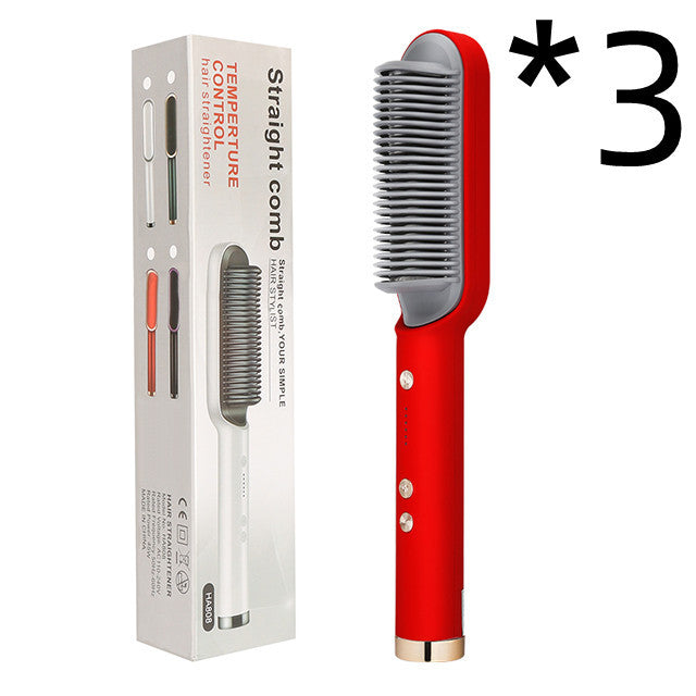 2 In 1 Hair Straightener Ion Curling Tong Dual-purpose Brush