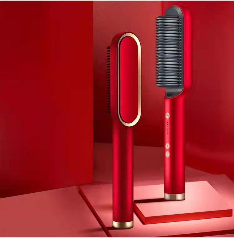 2 In 1 Hair Straightener Ion Curling Tong Dual-purpose Brush