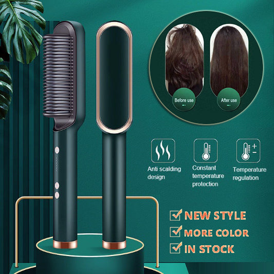 2 In 1 Hair Straightener Ion Curling Tong Dual-purpose Brush