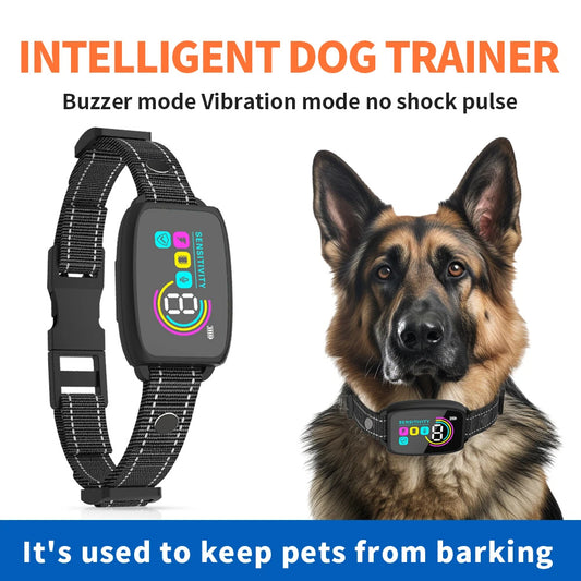 Automatic Anti Barking Dog Collar Rechargeable HD Digital Display IP67 Waterproof
