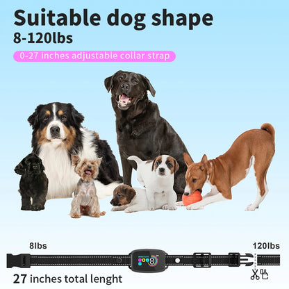 Automatic Anti Barking Dog Collar Rechargeable HD Digital Display IP67 Waterproof