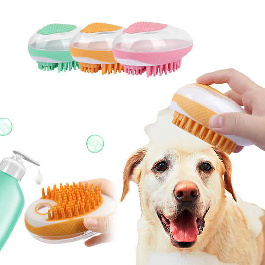 2-in-1 Pet Massage Soft Silicone Grooming Tool